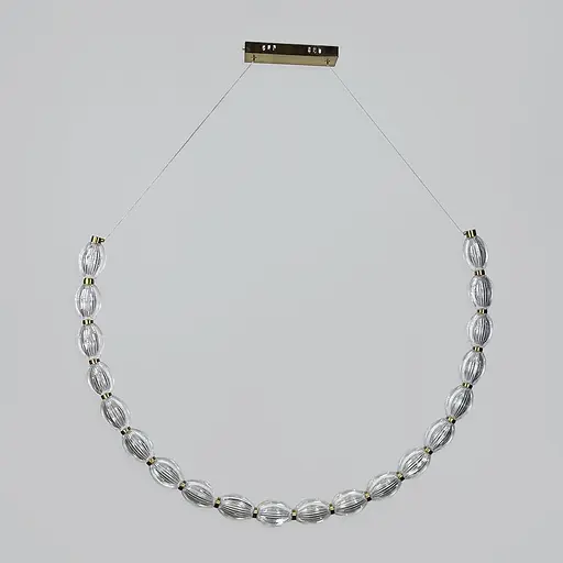 Дуговая Led люстра с 20 прозрачными рельефными шариками в корпусе 140 см Line F | Ст. MJ344-1400L AB+CL - фото 1