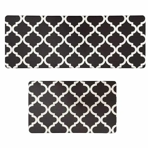 Килимки кухонні набір Lovely Svi 2 шт: 44x74 x1 см та 44 x119 x1см Чорні  