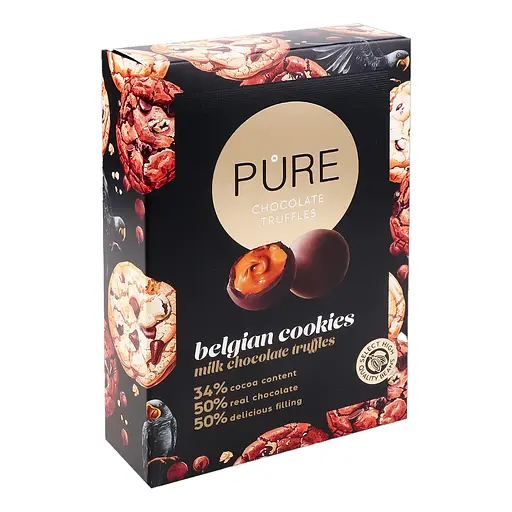 Конфеты Pure Chocolate Трюфели молоч шоколал крем начинка печенье 148 г