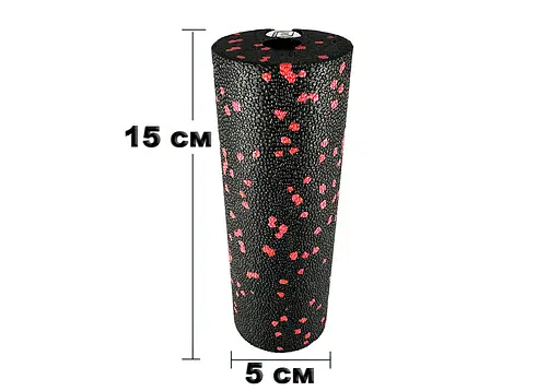 Массажный ролик EasyFit EPP 15х5 см черный-красный (EF-2041-R) - фото 3