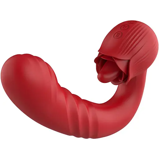 Вібратор B-Series Cute Rose Thrusting 16 см (червоний)