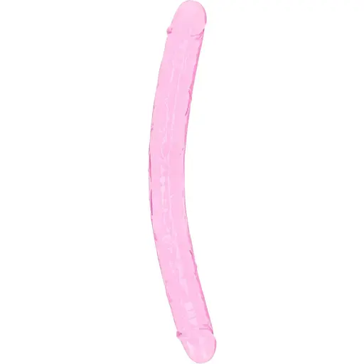 Двухсторонний фаллоимитатор RealRock Crystal Clear Double Dildo 18'' 45 см розовый