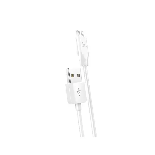 Кабель HOCO X1 USB to Micro 2.4A, 1m, PVC, PVC соединители, Белый - фото 1