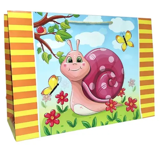 Подарунковий пакет, 150 г/м², Равлик, 35x25x10 см, 6 шт. в упаковці