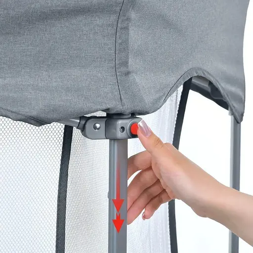 Манеж El Camino ME 1195 SWIFT 6 шестиугольный с мягким матрасом серый - фото 5