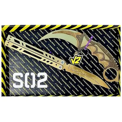 Набор Сувенирных ножей "Бабочка LEGACY & Керамбит GOLD" SO2-1-B Сувенир-декор, в коробке (4820242990404) - фото 1