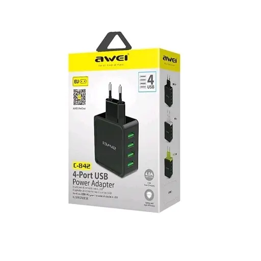 Зарядное устройство на 4 Usb порта блок питания Awei C-842 - фото 3