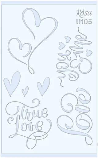 Трафарет багаторазовий універсальний №U105 Love 13×20см прозорий 0,5мм Rosa Talent - фото 1