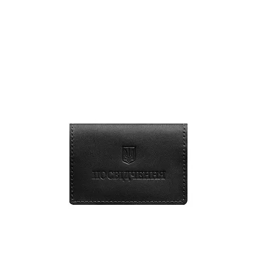 Кожаная обложка для пенсионного удостоверения черная - фото 7