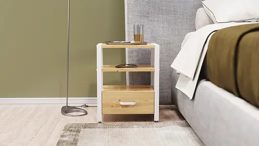 Тумба універсальна Ferrum-decor Вів'єн 1/1 50x41x40 білий ДСП Дуб Артізан 16мм (FRD-104147)