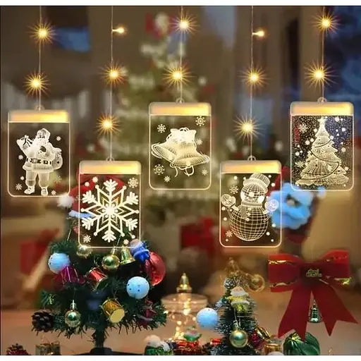 Гірлянда Санта 5 фігур 61 LED теплий білий - фото 1