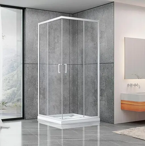 Душевая кабина Dusel A-513 80x80x190 прозрачная, Универсальная, прозрачная, хром, 80x80 - фото 1