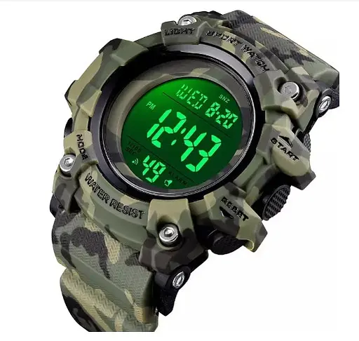 Годинник чоловічий спортивний Skmei 1552 Зелений камуфляж - фото 4