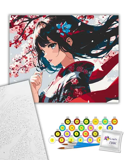 Набор для росписи ArtCraft Девушка с сакурой 40 x 50 см (16107-AC) - фото 2