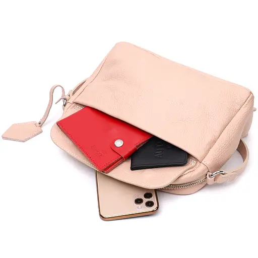 Кожаная женская сумка Grande Pelle 23х17х7 см sum0023603 - фото 6