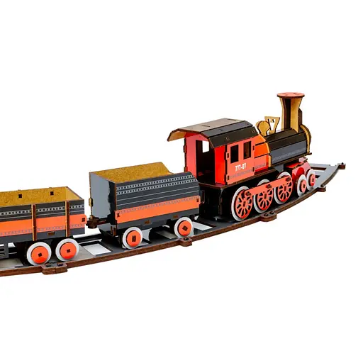 Деревянный 3D конструктор Поезд PuzzleOk Puz-00924 231 деталь - фото 4