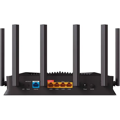 Роутер TP-LINK Archer GE400, Black, Wi-Fi 7 (до 6453 Mb/s, 2.4/5GHz), 1хLAN (1000/2500 Mb/s), 3хLAN (100/1000 Mb/s), 1хWAN (1000/250). - фото 3