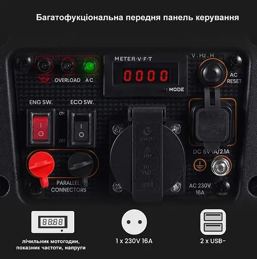 Генератор інверторний MaXpeedingRods 1.2 кВт, ручний запуск MXR1500 - фото 8