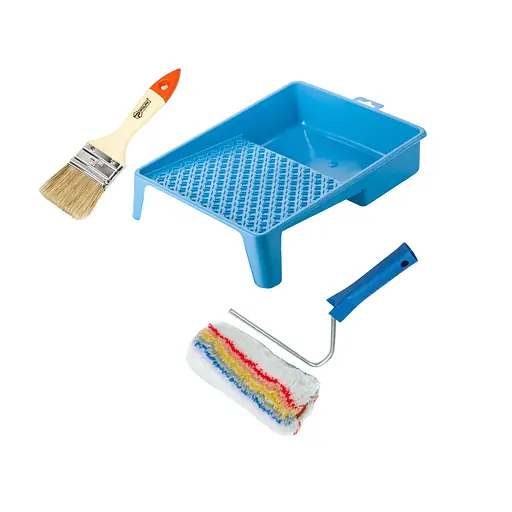 Валик "Елітаколор" 180х51 мм з ручкою, ванночка та пензлик "Стандарт" Polax (770-232) - фото 1