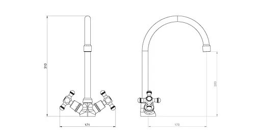 Змішувач кухонний Damixa Retro (230000000) - фото 7
