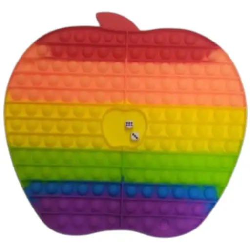 Райдужне яблуко Pop it 40 см антистрес іграшка для гри з кубиками 282 пупирок мега великий XXL - фото 1