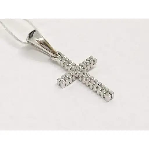 Золотий хрестик Харківська ювелірна фабрика з фіанітами. 11521-БЕЛ - фото 3