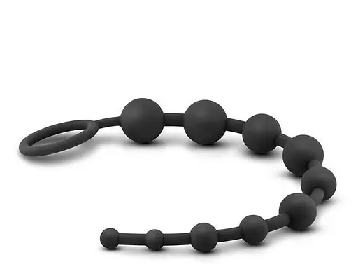Анальний ланцюжок Anal Adventures Platinum Anal Beads 31.8 см (чорний) - фото 5
