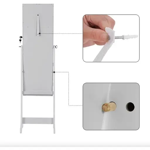 Підлогове дзеркало-шафа Leobert Insignia з підсвіткою білий - фото 6