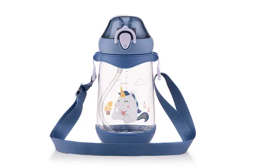 Бутылка для воды детская с трубочкой Ardesto Unicorn синяя 500 мл AR2250PU - фото 6