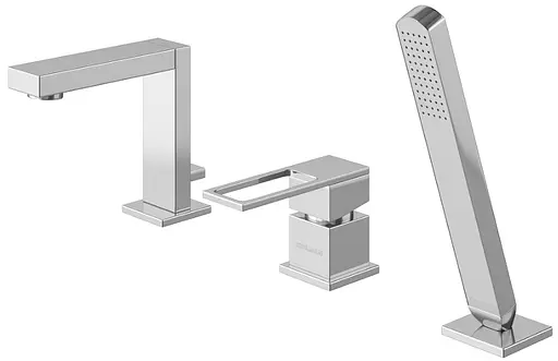 Смеситель на борт ванны Kohlman Nexen chrome QB241U Хром - фото 1