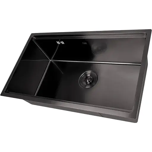 Комплект чорної мийки на кухню та змішувача Nett з нержавіючої сталі NB-7042