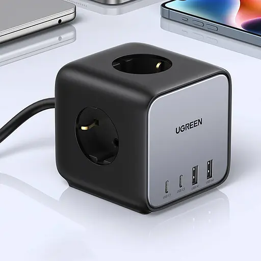 Зарядное устройство 4xUSB 65W 2хUSB-C+2xUSB-A + 2хSchuko DigiNest Cube Power Strip CD268 Ugreen - фото 4