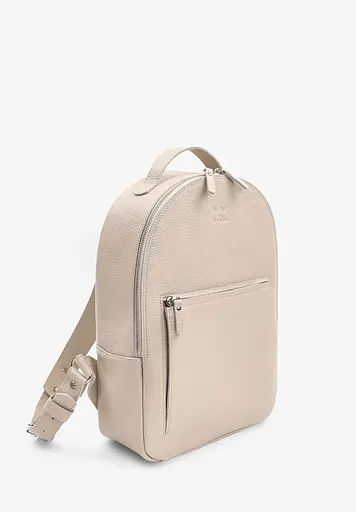 Кожаный рюкзак Groove M светло-бежевый зернистый. - фото 3