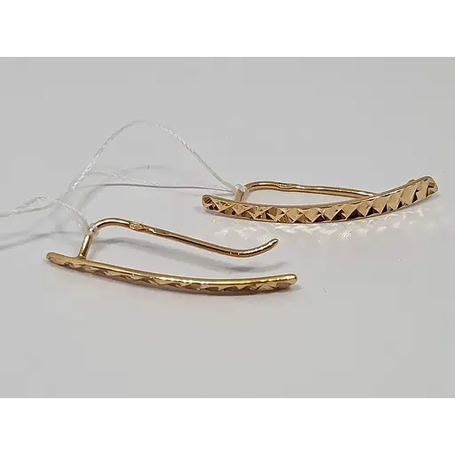 Золоті сережки-кафи Імперія золота з алмазною гранню. СП298(А)И - фото 2