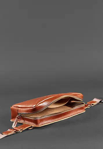 Шкіряна поясна сумка Dropbag Maxi світло-коричнева - фото 7