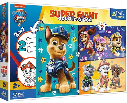 Набор Пазлы + раскраска - (15 элм.SUPER GIANT) - "Счастливые друзья" - фото 1