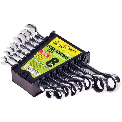 Набір комбінованих тріскачкових ключів Alloid 8-19 мм 8 предметів (НК-2081-8) - фото 1