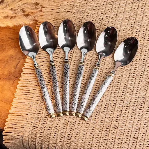 Набор чайных ложек Yiwu 6 штук из нержавеющей стали 14.5 см ложки десертные глянцевая полировка столовые приборы HP-16978-07 - фото 2