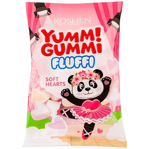 Цукерки маршмеллоу Roshen Yummi Gummi Fluffi Soft Hearts 65 г