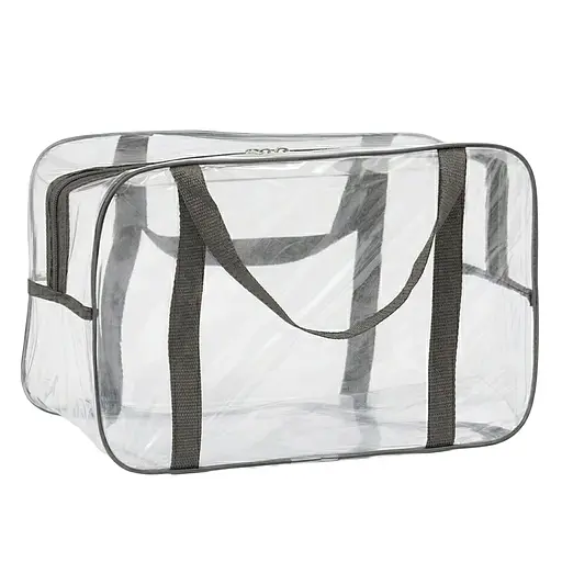Набор прозрачных сумок в роддом: размер S 30х20х15 см + размер М 40х25х20 см (серые) - фото 2