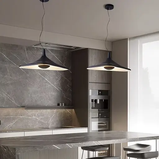 Светильник с уникальным чёрным динамическим плафоном 58х30 см | Line F | Ст. MJ260-600 BK - фото 5