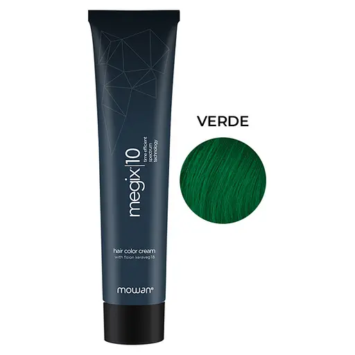 Профессиональная краска для волос с низким содержанием аммиака Megix10 Mowan зеленый 100 мл - фото 1