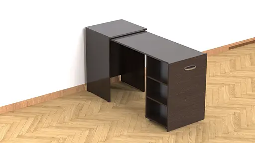 Стіл-тумба трансформер Смарт 1/2 Ferrum-decor 750x1450x600 ДСП Венге Магія 16 мм (FRD-106164) - фото 2