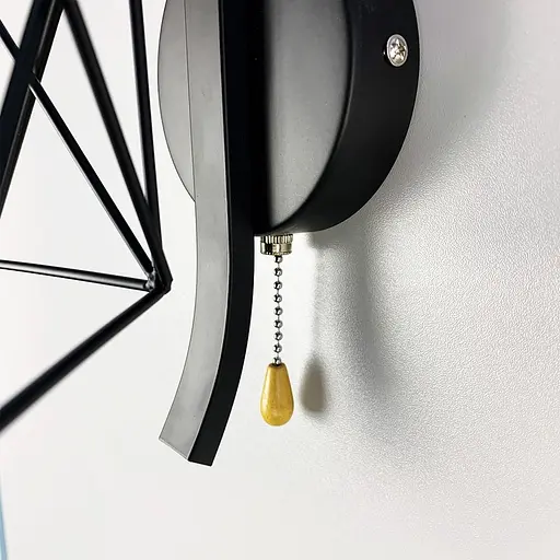 Металеве бра в стилі Лофт у чорному корпусі 28х17 см з янтарним плафоном Арт. 8180/1W BK+AM Line F - фото 3