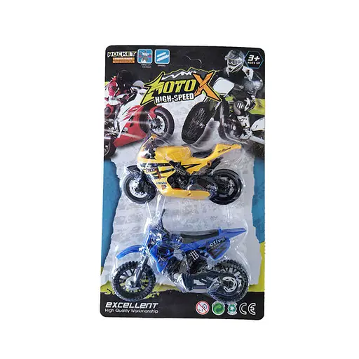 Набор мотоциклов 8523 B2 2 штуки на блистере (6968853360037) Сине-зеленый - фото 2