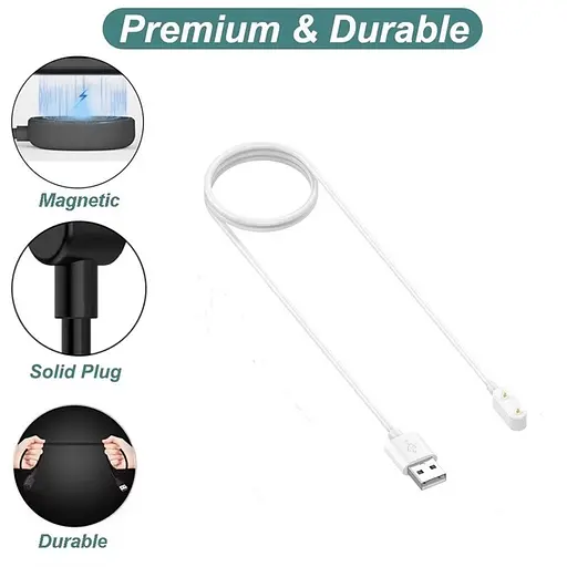 Зарядний пристрій Amazfeel для фітнес-браслета Huawei band 9, 8, 7, 6, 6Pro (USB - вхід) білий - фото 6