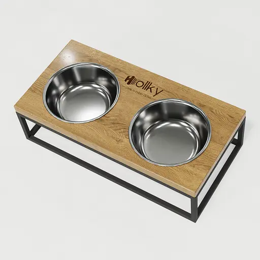 Hollky Base M — миски на підставці для середніх собак та великих котів (2 × 0,95 л) - фото 5