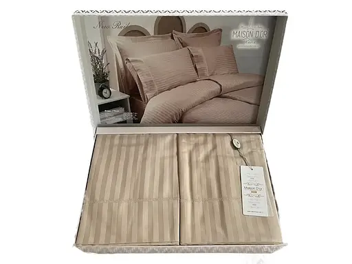 Постельное белье Rails Beige Сатин Премиум Maison D'or pbe0050983 - фото 1