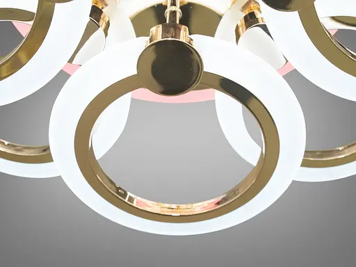 Золотая LED люстра с пультом, диммером и цветной подсветкой, 110W - фото 4