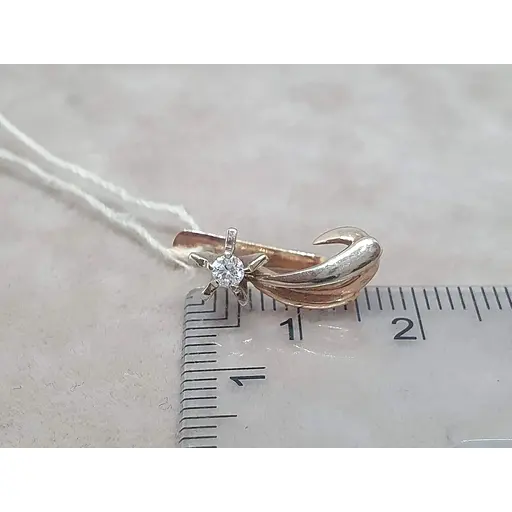 Золоті сережки ЮЗ "Багет" з діамантами. 0В410250736/21 - фото 5